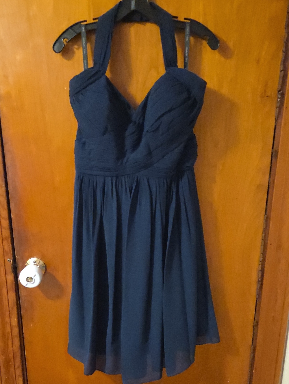 Bill Levkoff Navy One-Shoulder Cocktail Dress